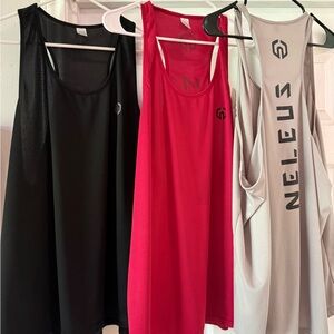Neleus Men's Athletic Tank Tops - Black, Red, Gray